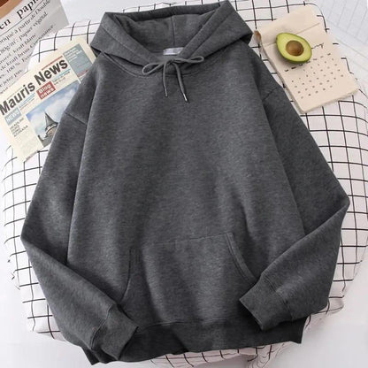 Cozy Charcoal Grey Fleece Hoodie for All-Day Comfort