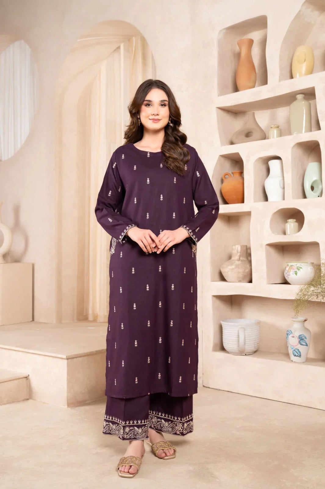 ANAYA Embroidered Side Pockets &amp; Sleeves 2 PC