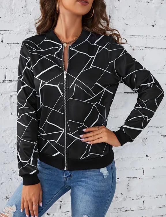 Cross lining zipper jacket