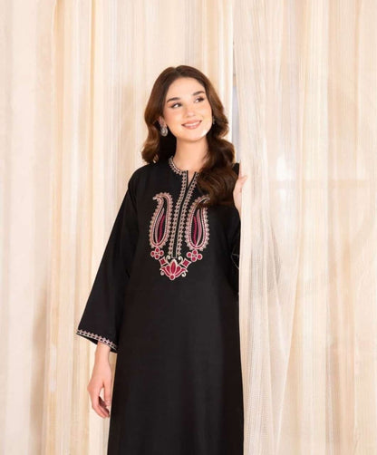 Black Rose front embroidery 2 pc