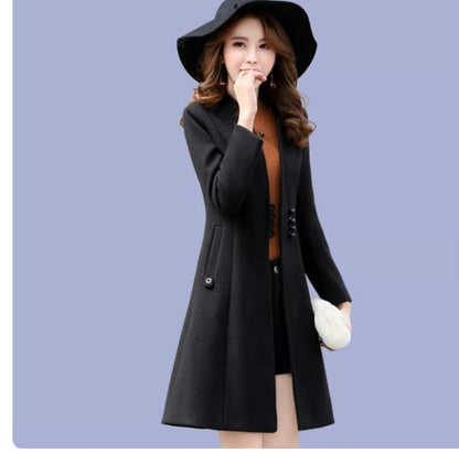 Women casual long  fleece coat