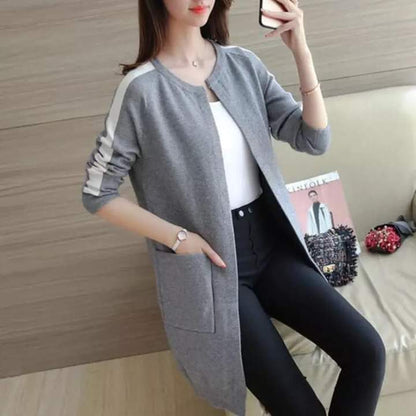 Women casual long  fleece coat