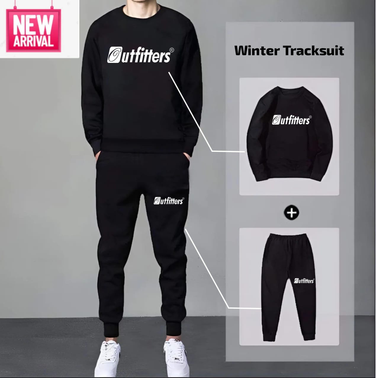 Outfitters Black Sweatshirt Tracksuit