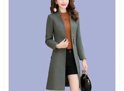 Women casual long  fleece coat