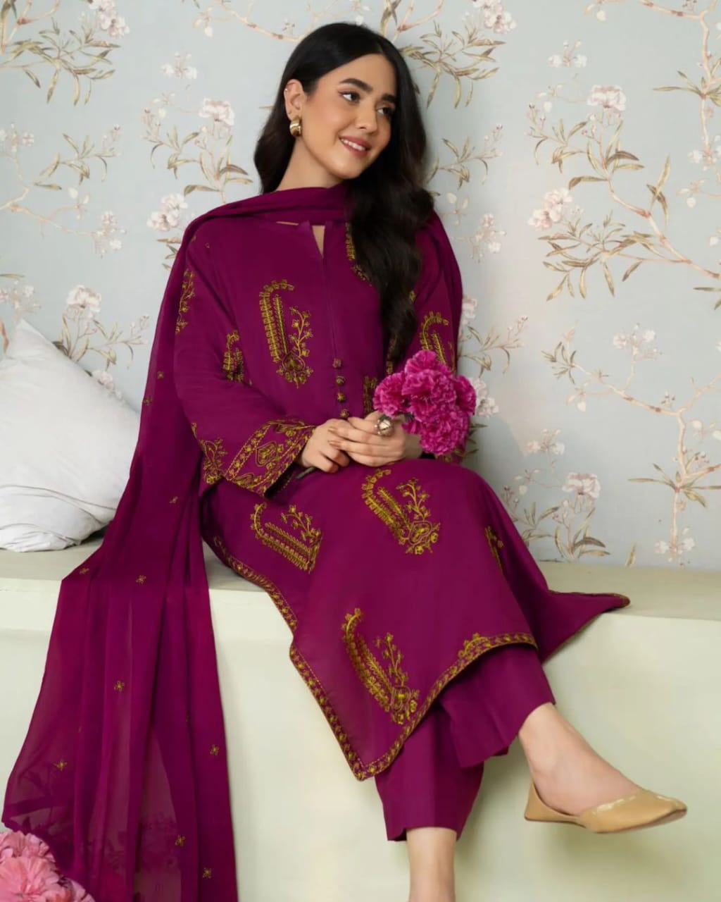 ANAYA linen embroidery 2 pc