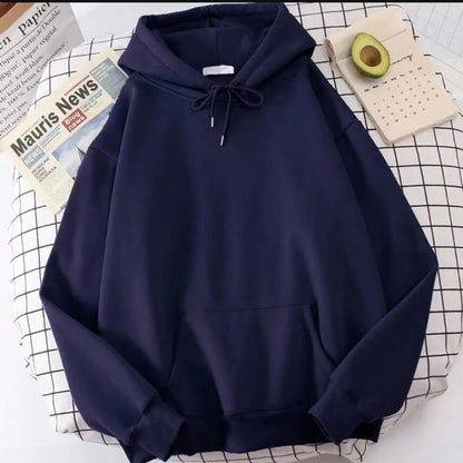 Cozy Navy Fleece Hoodie for All-Day Comfort