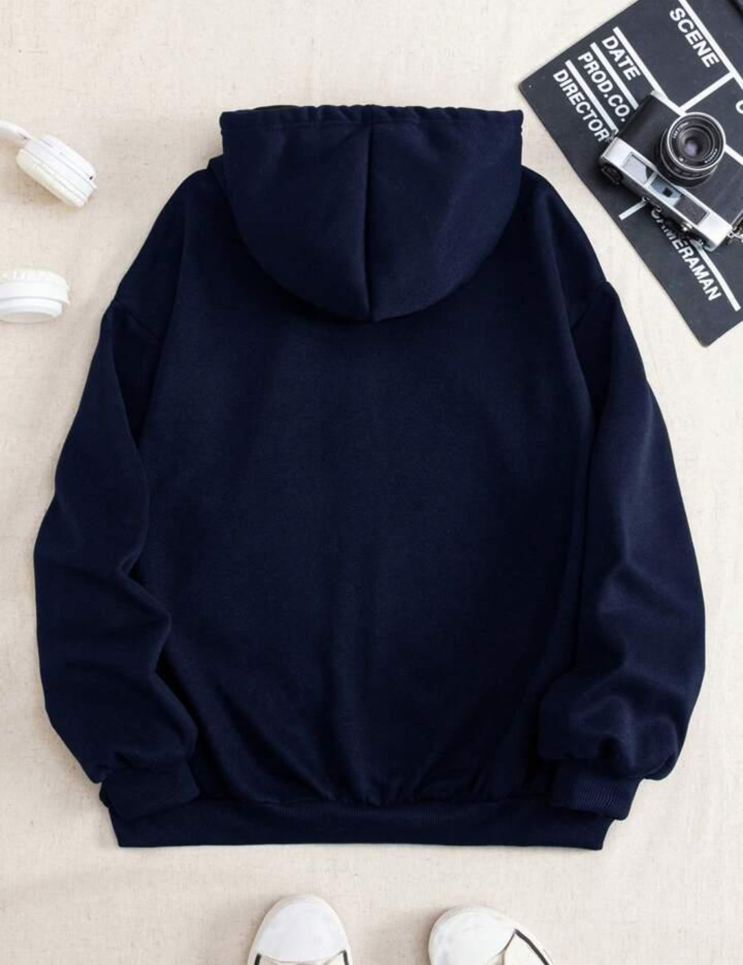 Cozy Navy Fleece Hoodie for All-Day Comfort