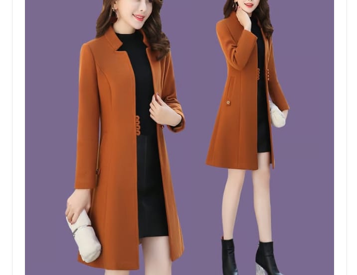 Women casual long  fleece coat