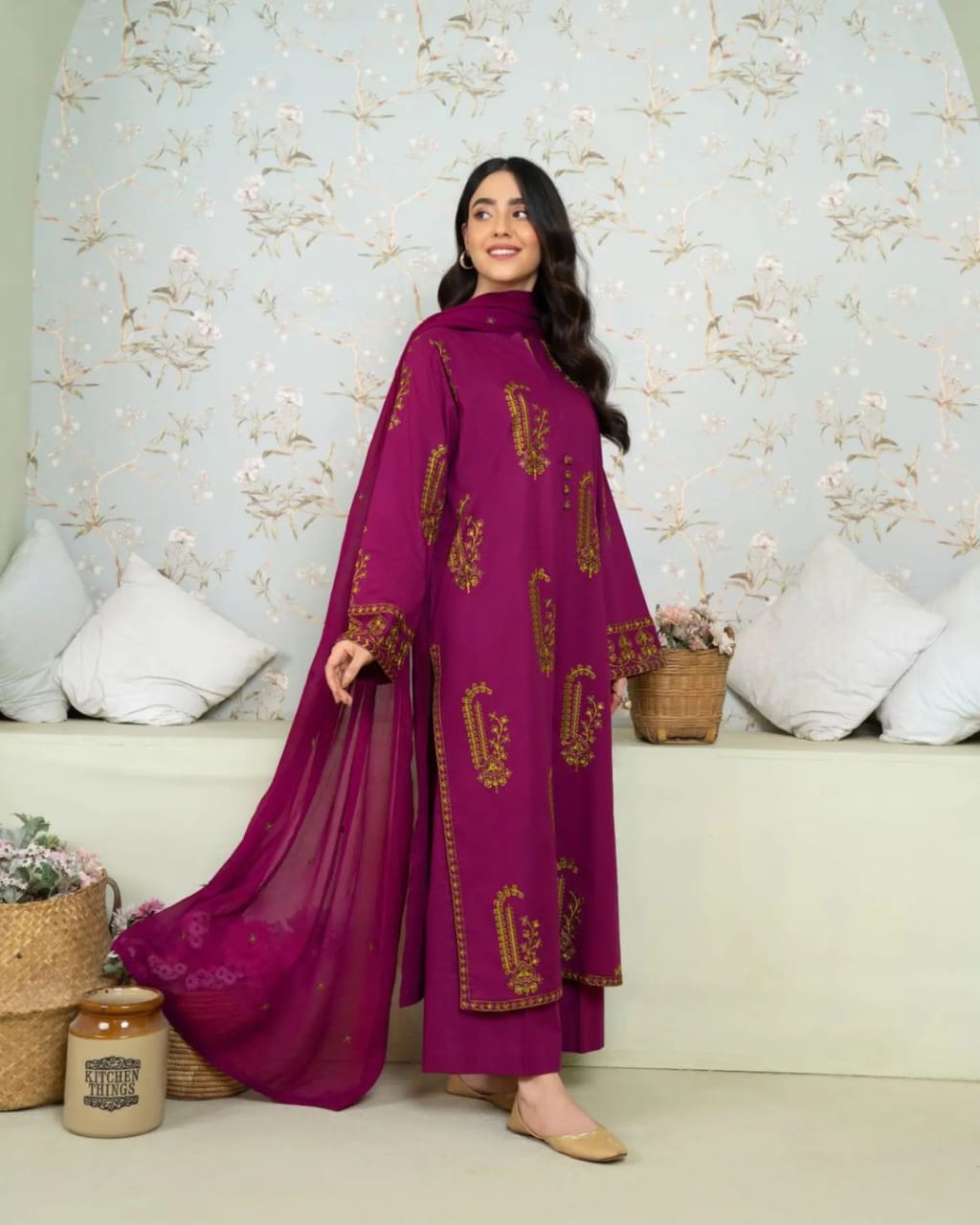 ANAYA linen embroidery 2 pc