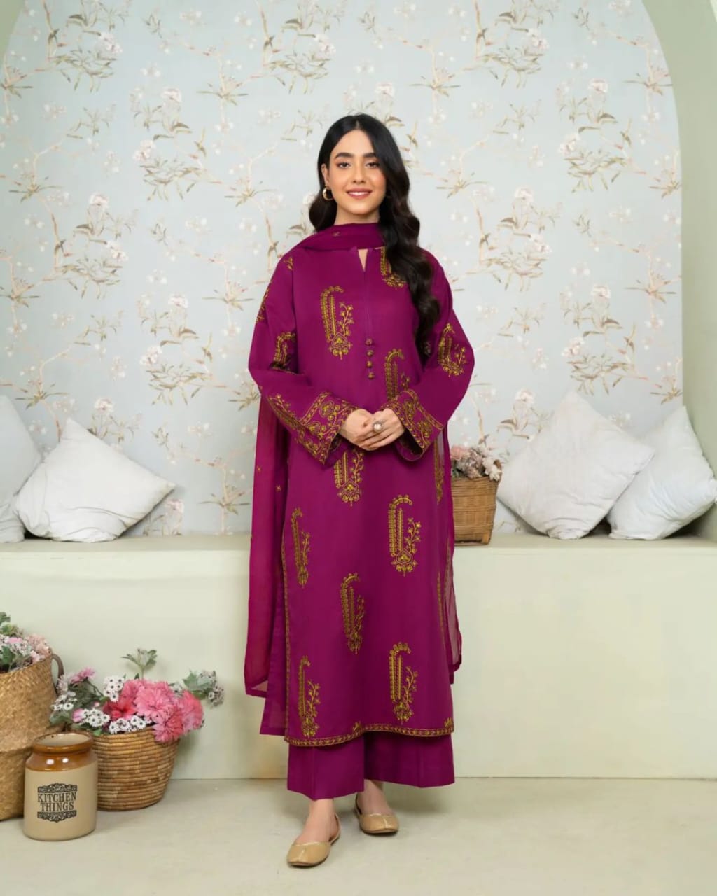 ANAYA linen embroidery 2 pc