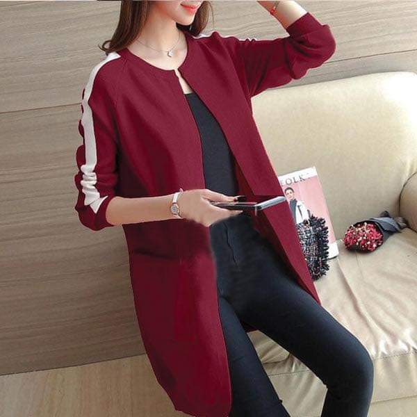 Women casual long  fleece coat