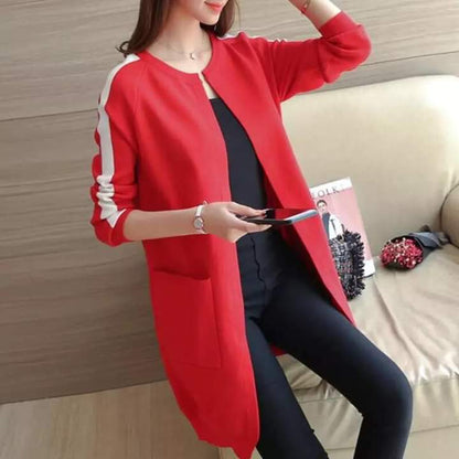 Women casual long  fleece coat