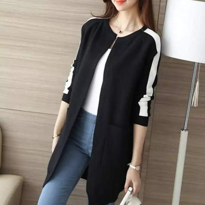 Women casual long  fleece coat