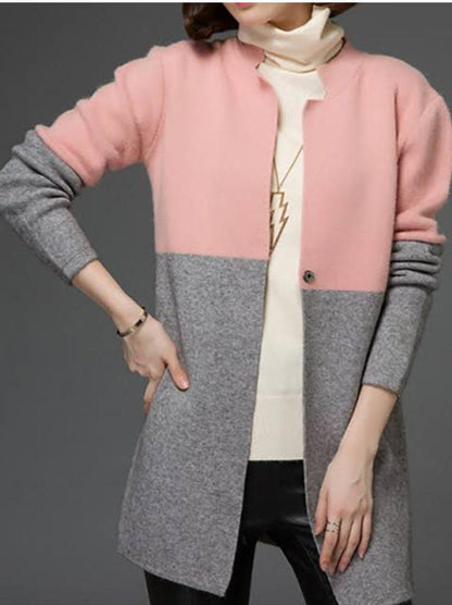 Women casual long  fleece coat