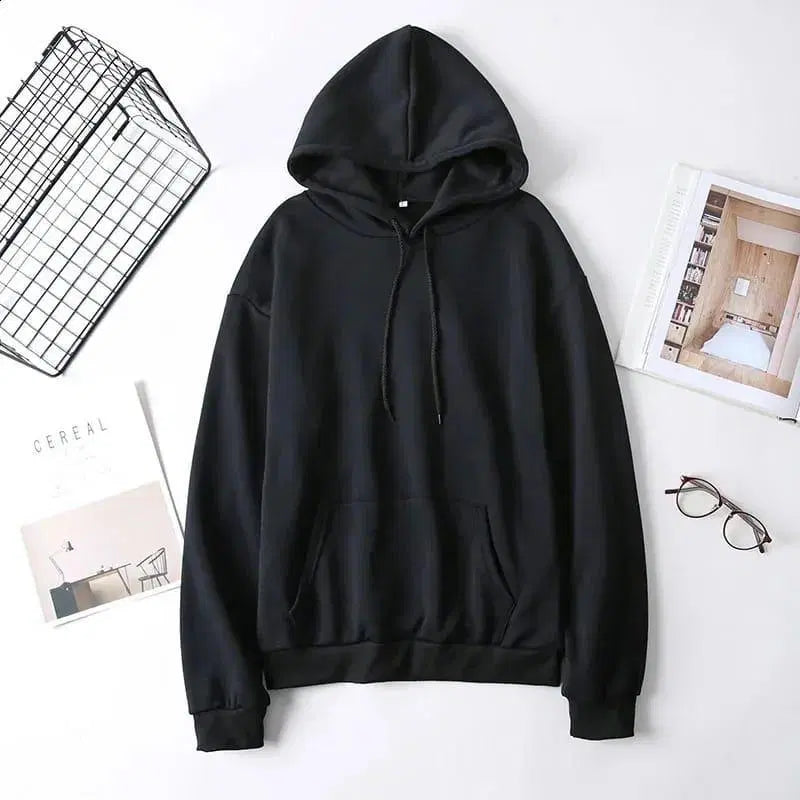 Cozy black Fleece Hoodie for All-Day Comfort