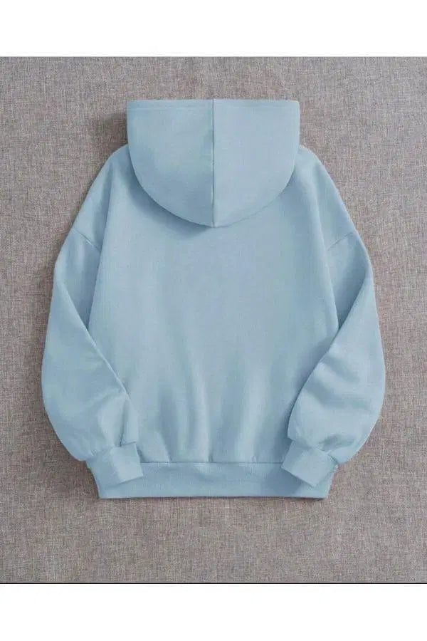 Premium Hooded Fleece Hoodie for Men - Plain Blue Comfort